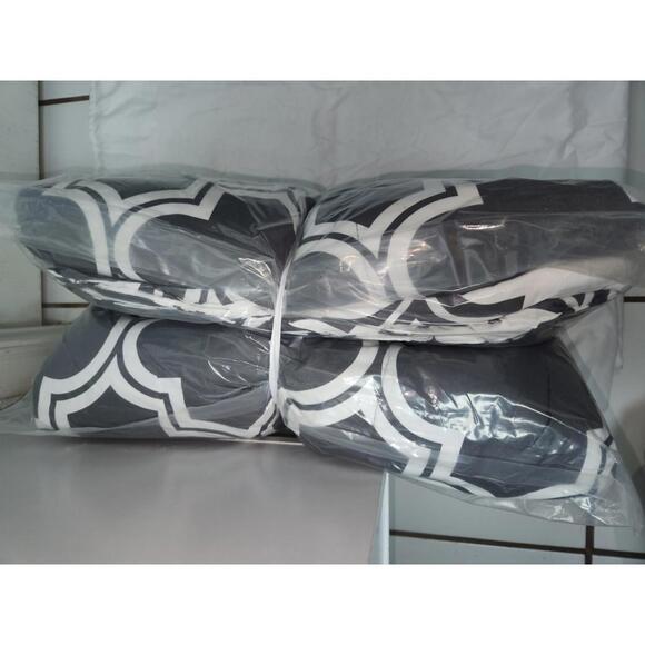 Comforter Set GRAY- Goose Down Alternative Queen Size Bedding Comforter Set - Picture 2 of 9